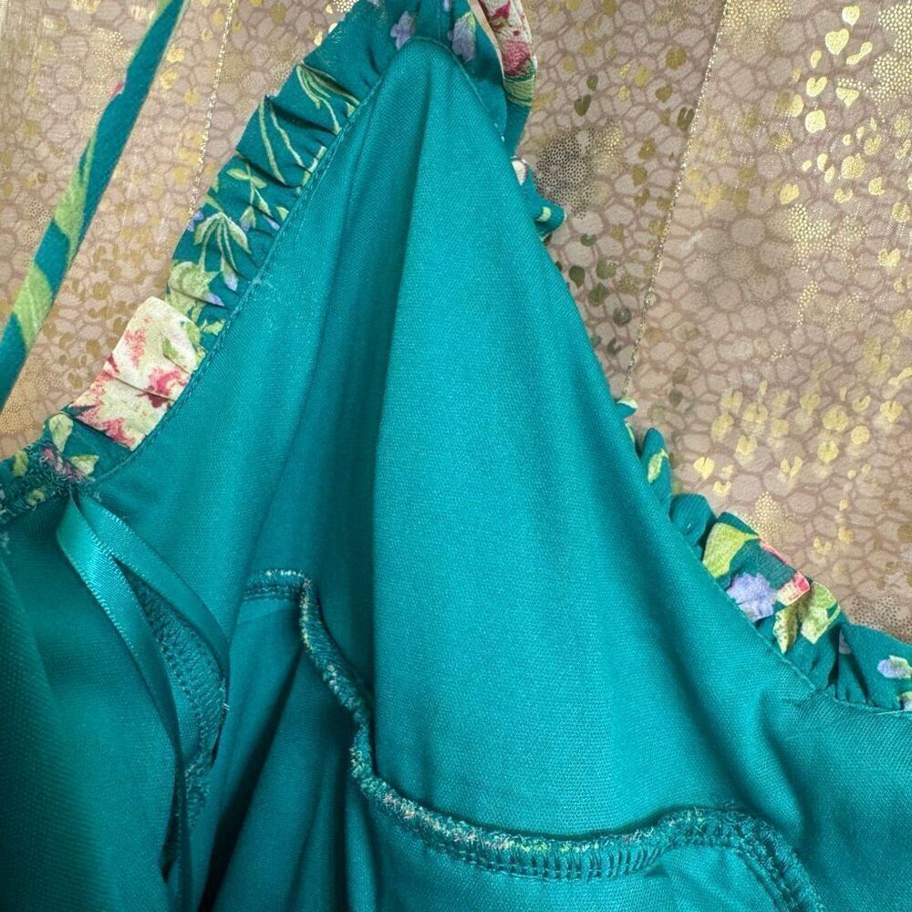 City Studio Teal Green Floral Printed Juniors Babydoll Mini Dress XXL NWT - Picture 6 of 10
